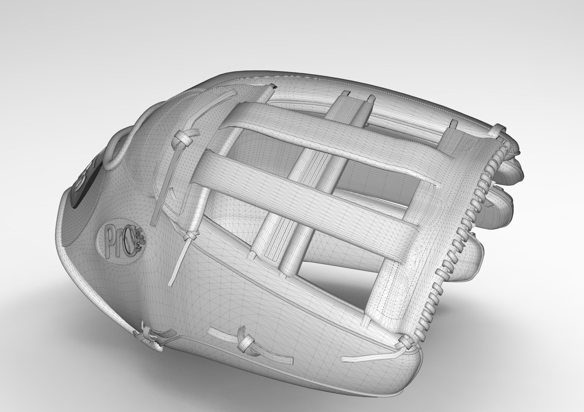 Baseball Glove Custom 3D model_6