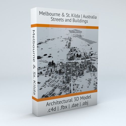Melbourne Downtown and St Kilda Streets and Buildings 3D model