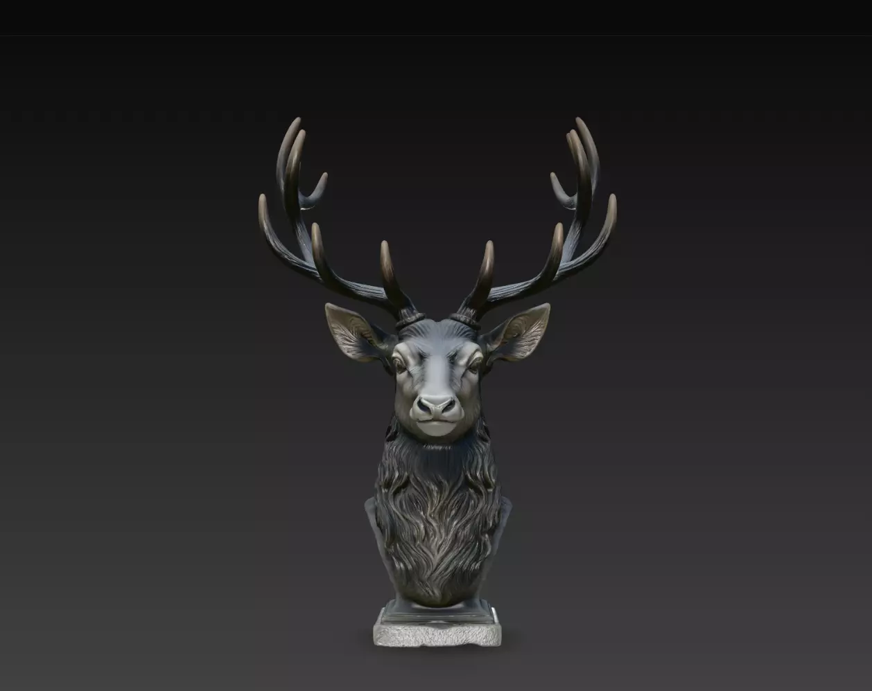Majestic Stag Deer Bust - Ornate Animal Sculpture 3D Model 3D print model