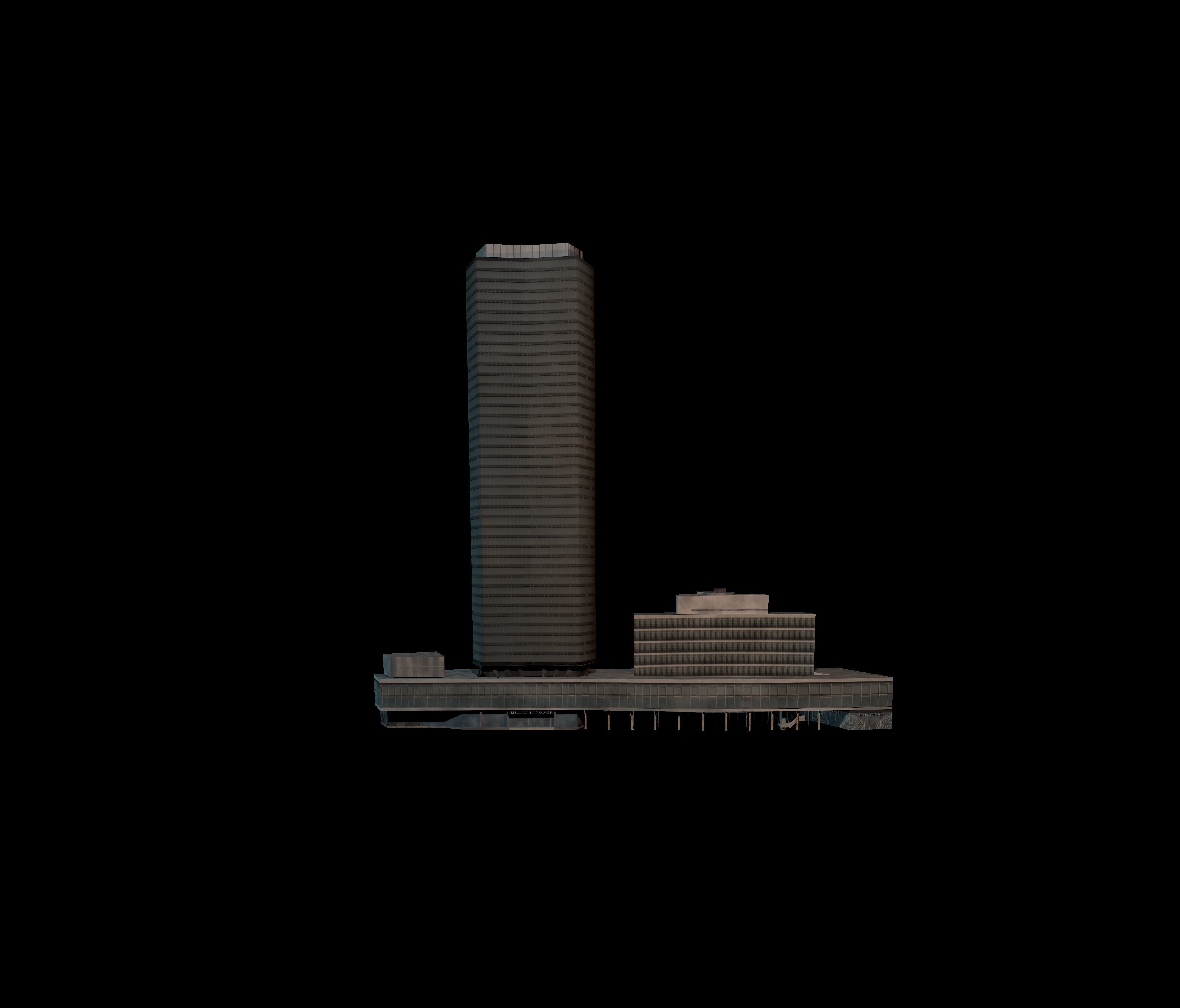Millbank tower Low-poly 3D model_4