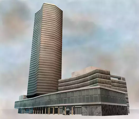 Millbank tower Low-poly 3D model