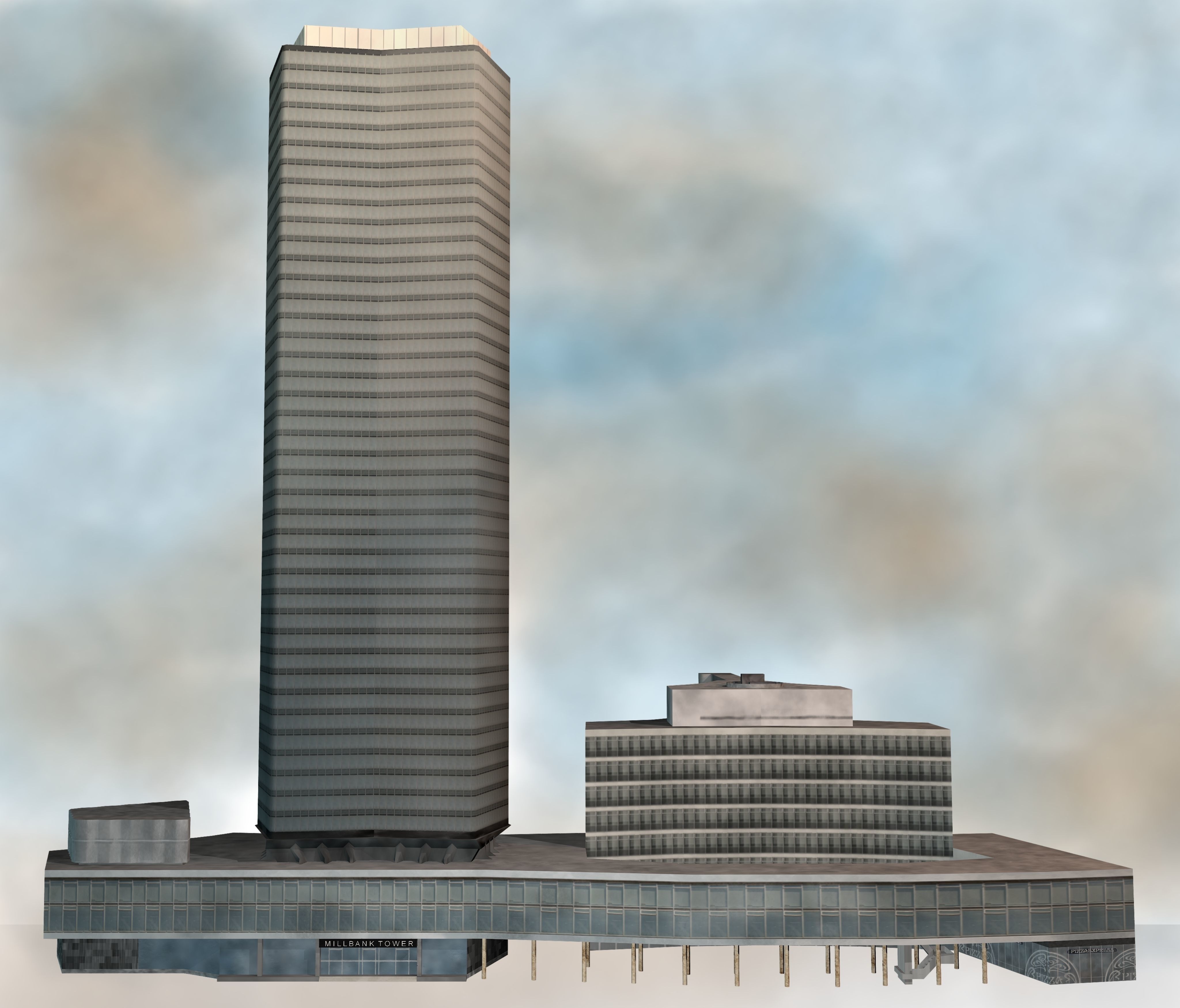 Millbank tower Low-poly 3D model_3