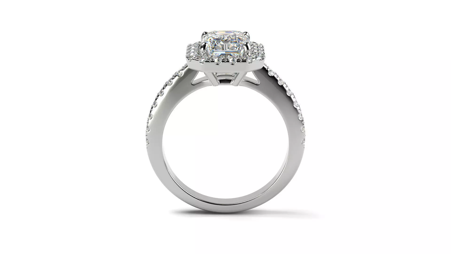 Emerald Cut Ring  3D print model_0