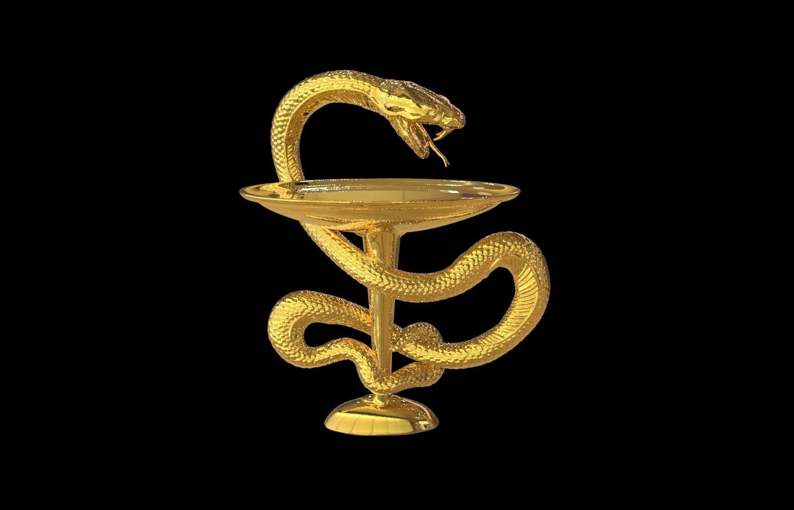 Bowl with a snake 3D print model_0