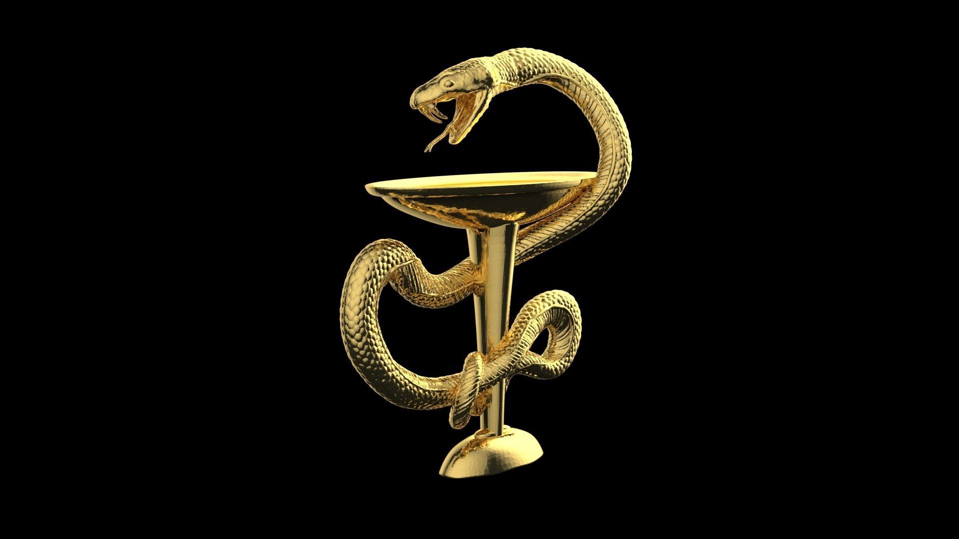 Bowl with a snake 3D print model_2