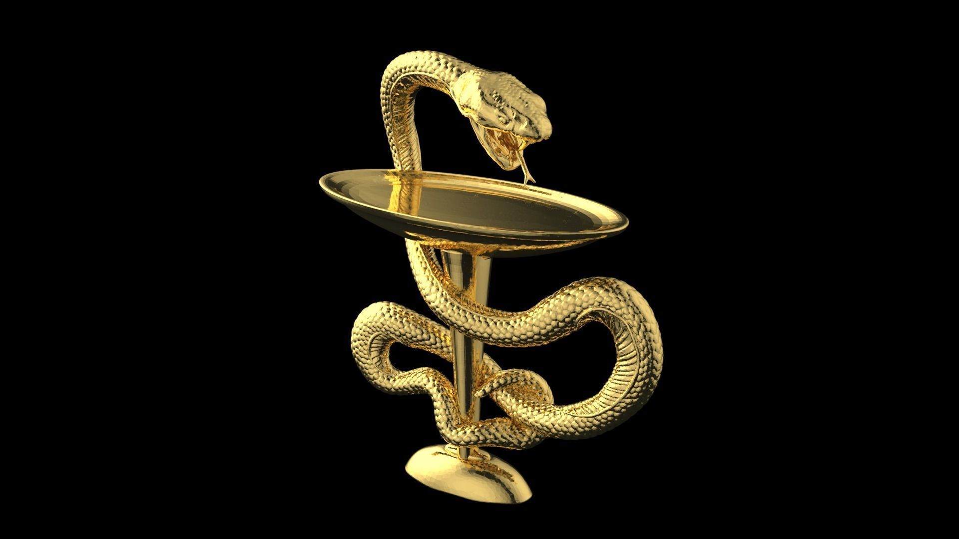 Bowl with a snake 3D print model_1