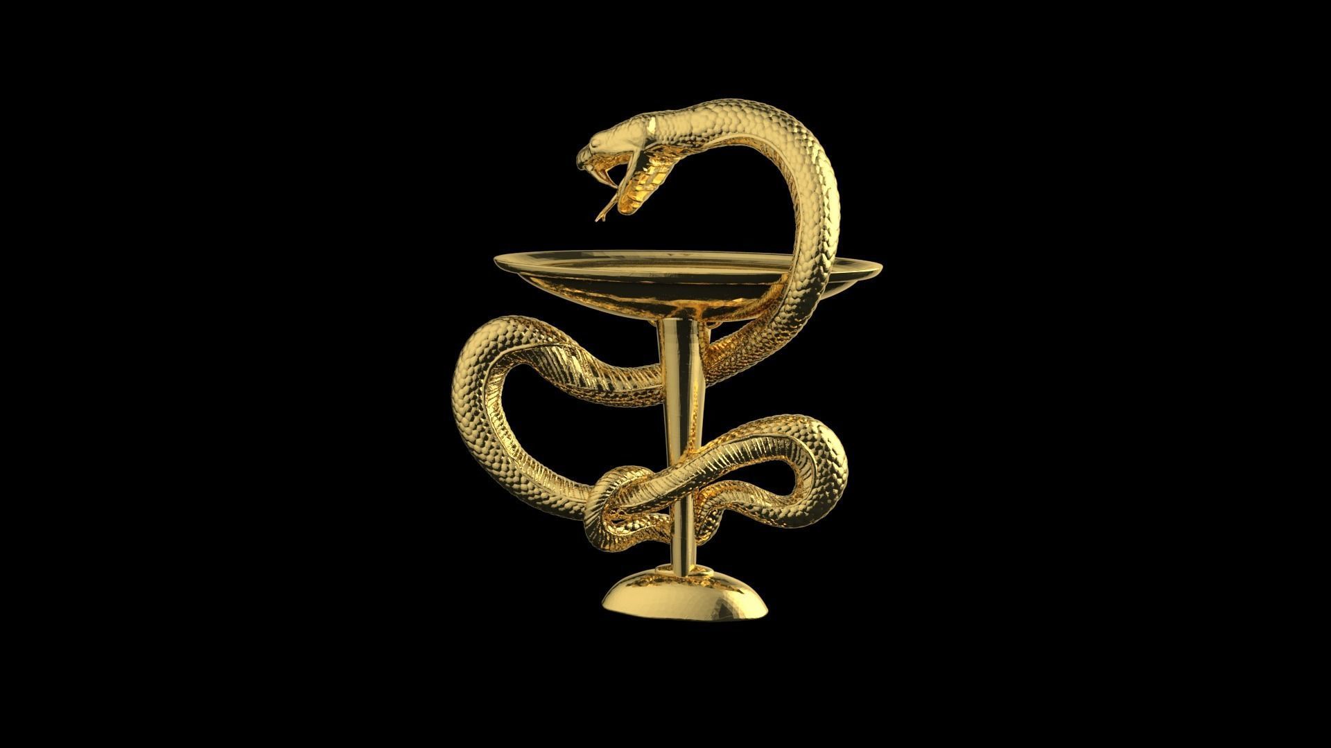 Bowl with a snake 3D print model_3