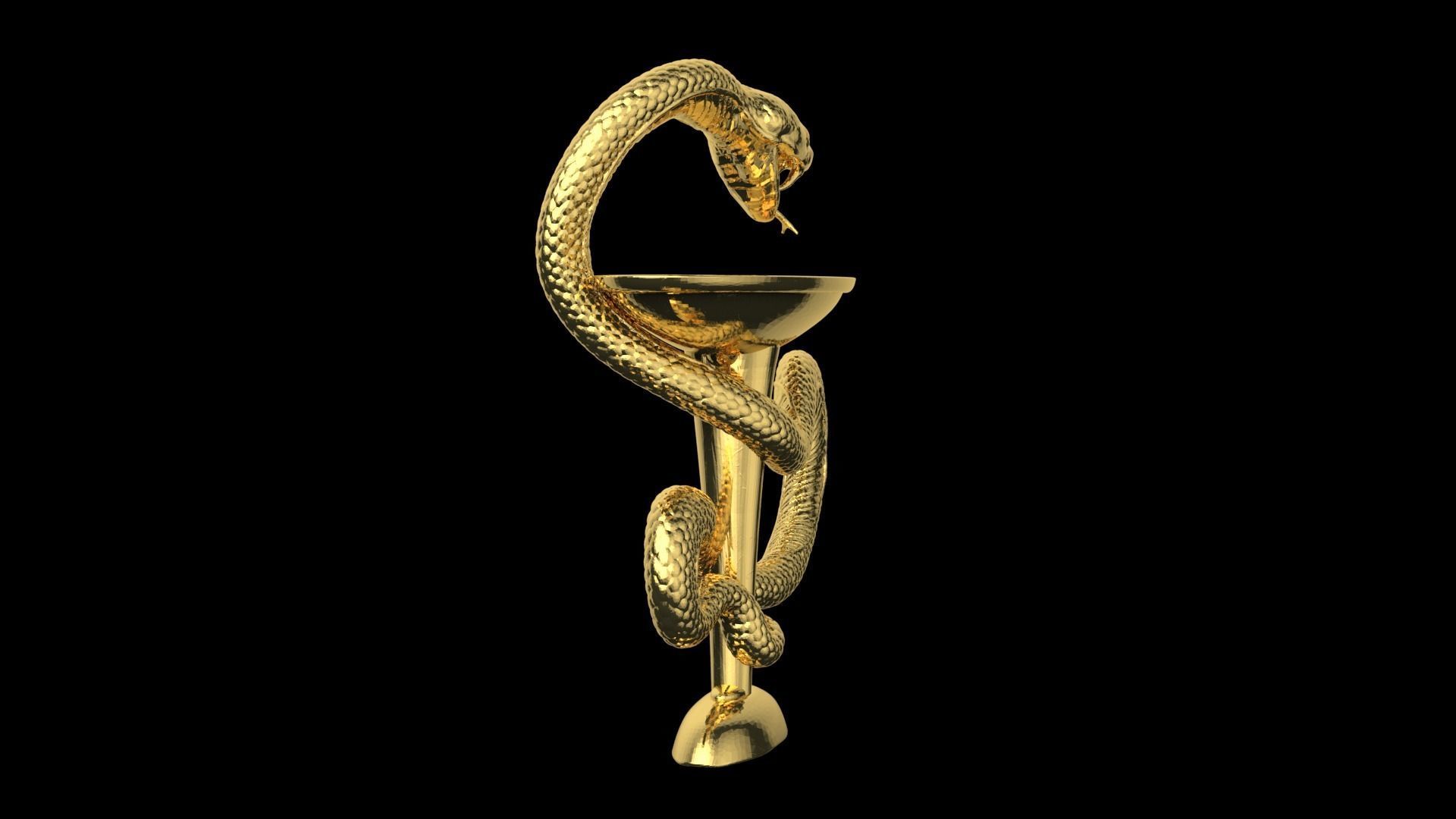 Bowl with a snake 3D print model_4