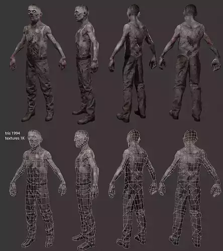 Lowpoly zombie different zombies