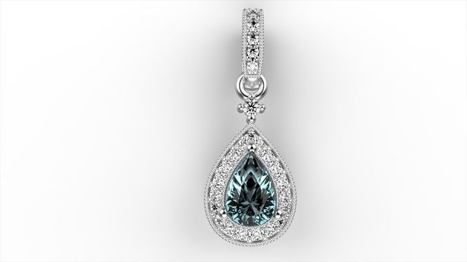 Skye Aquamarine Pendant 3D print model