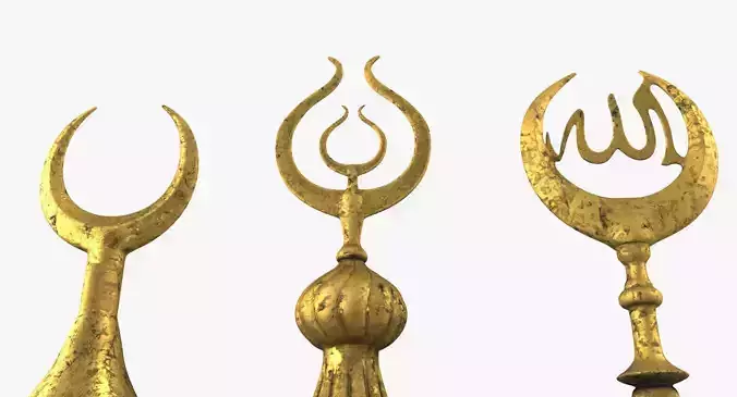 Minaret Crescents 3D model