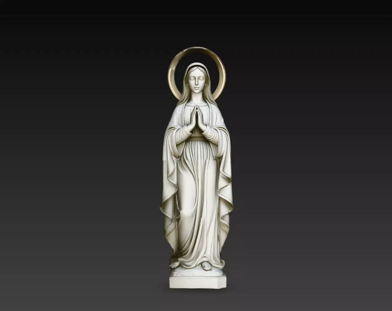 Virgin Mary Praying Halo Religious Statue STL Print 3D Model 3D print model