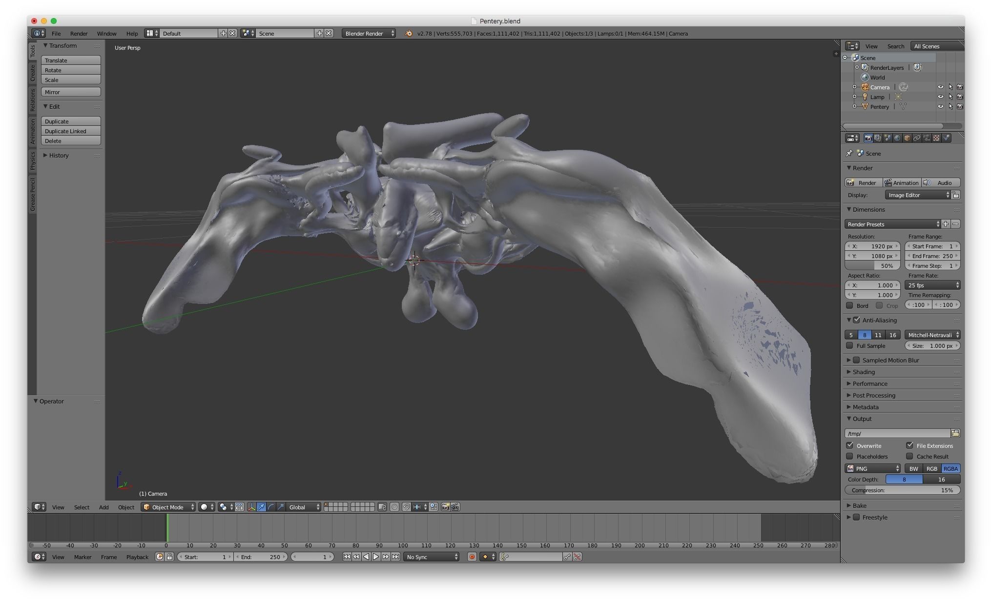 Pentery thoracic vertebra 3D model_16