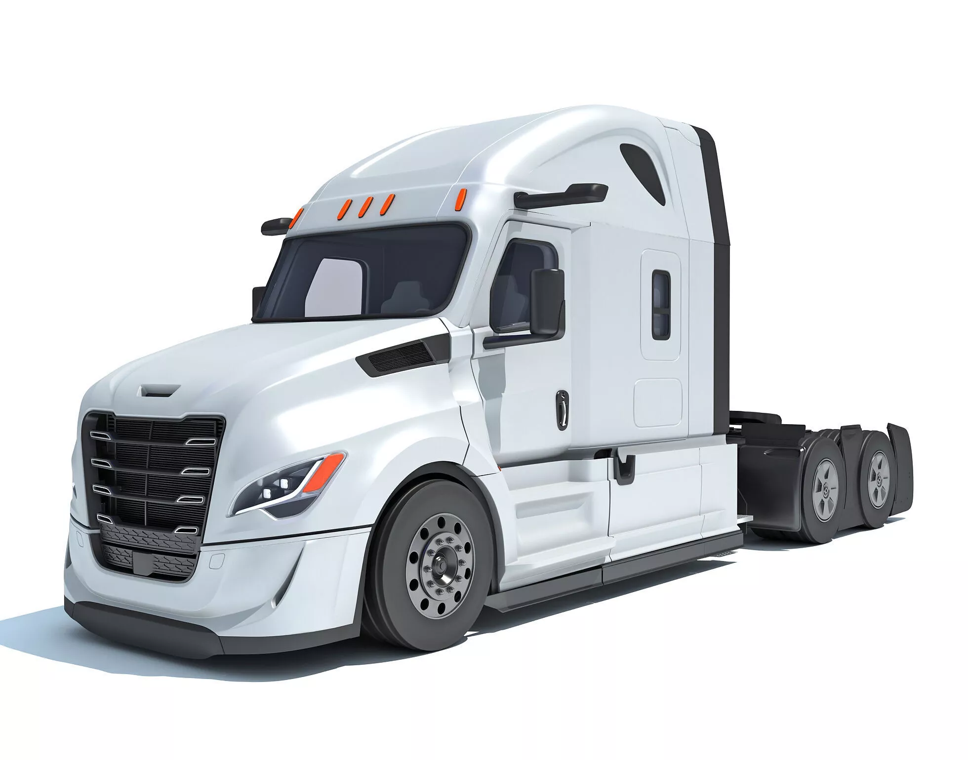 2027 White Semi Truck 3D model