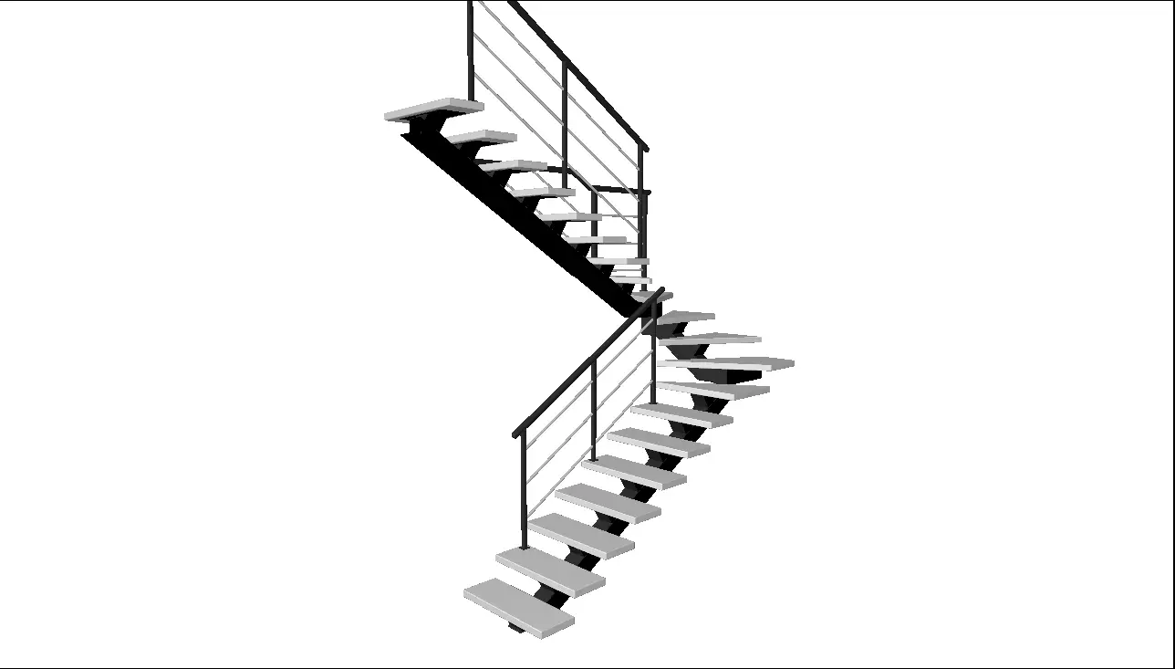 Modern metal stairs 3D model