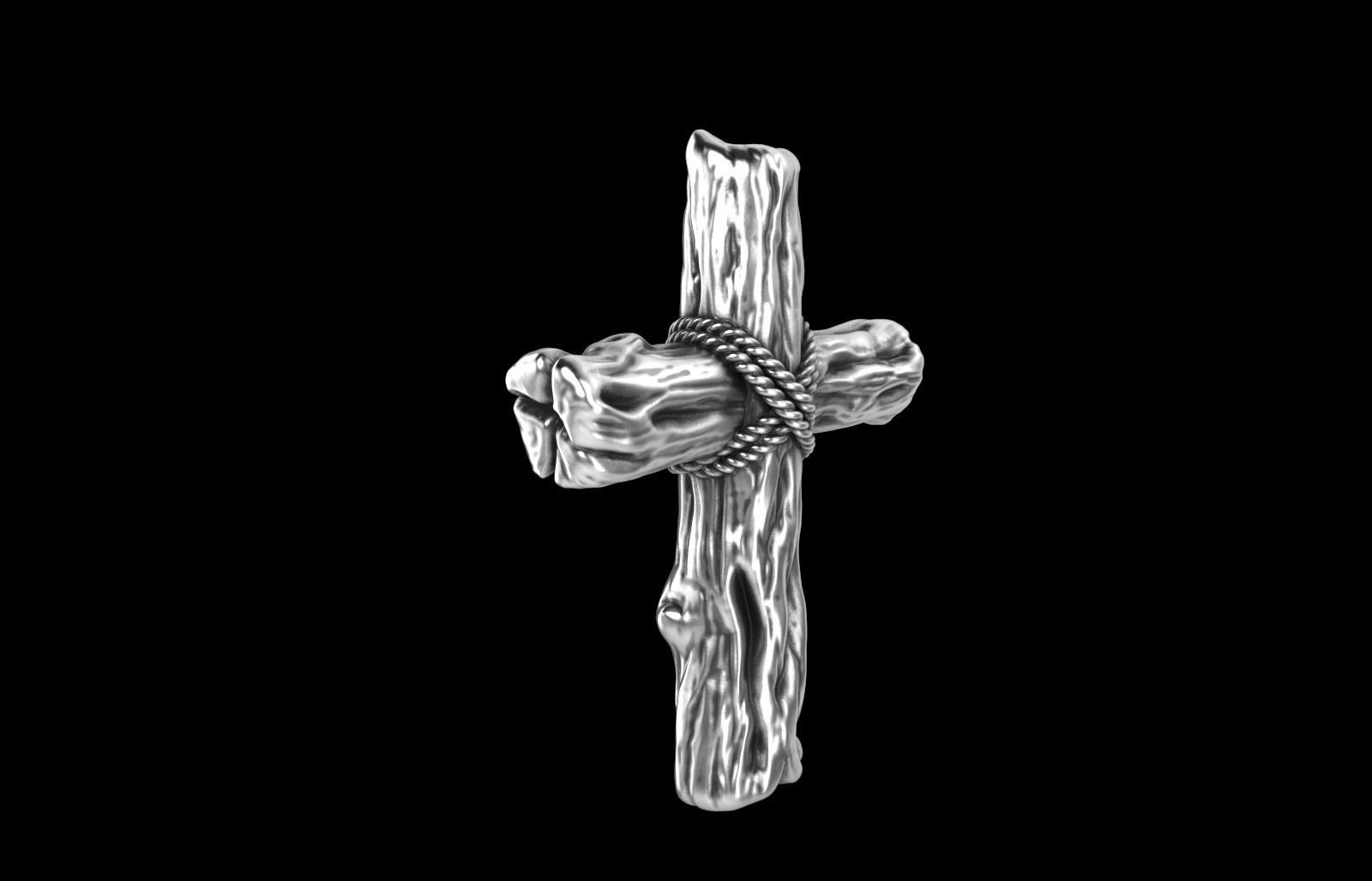 Wooden Cross 3D print model_4