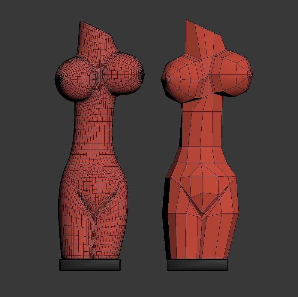 Sculpture courtesan P 3D print model_5