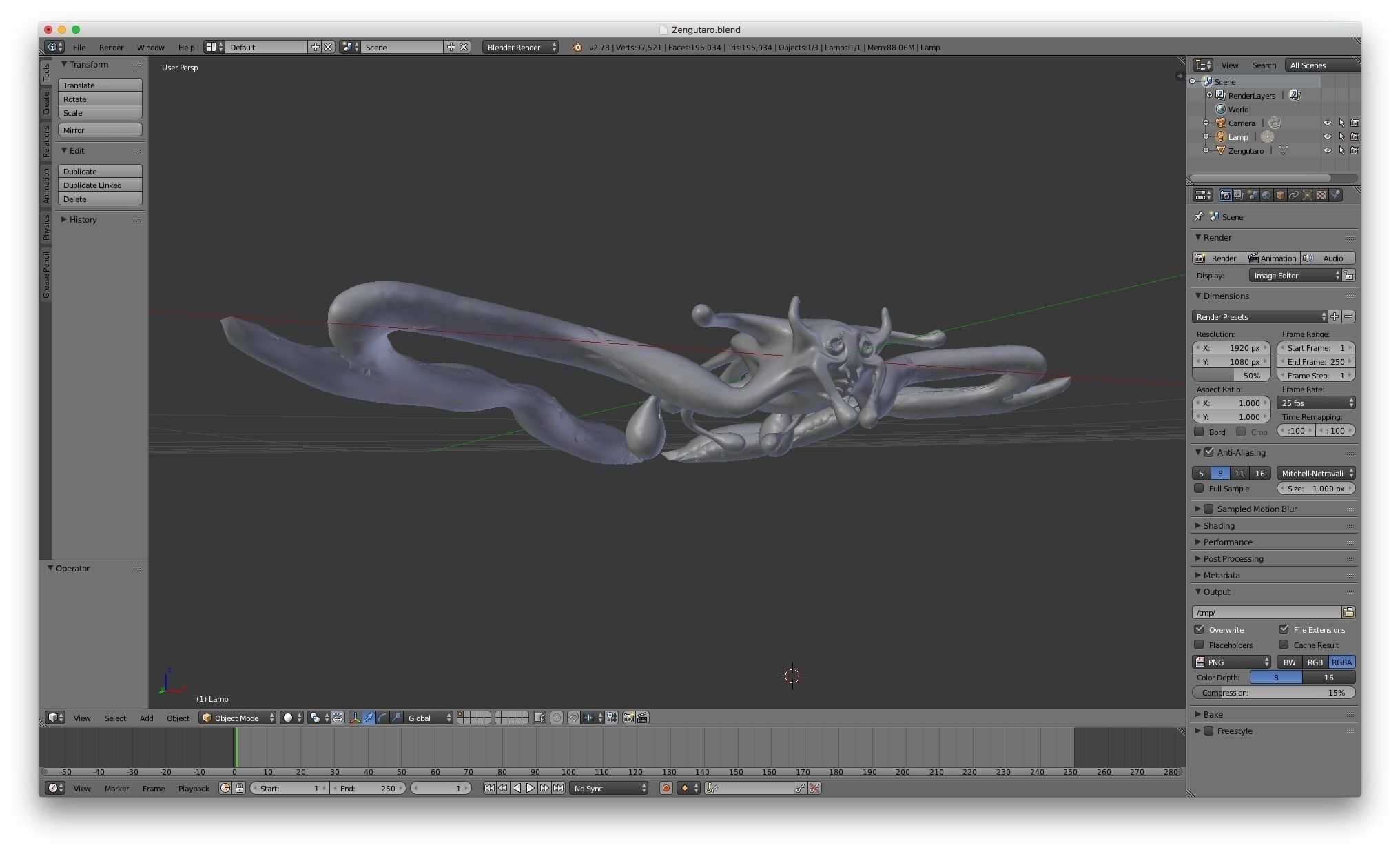 Zengutaro flying creature 3D model_14