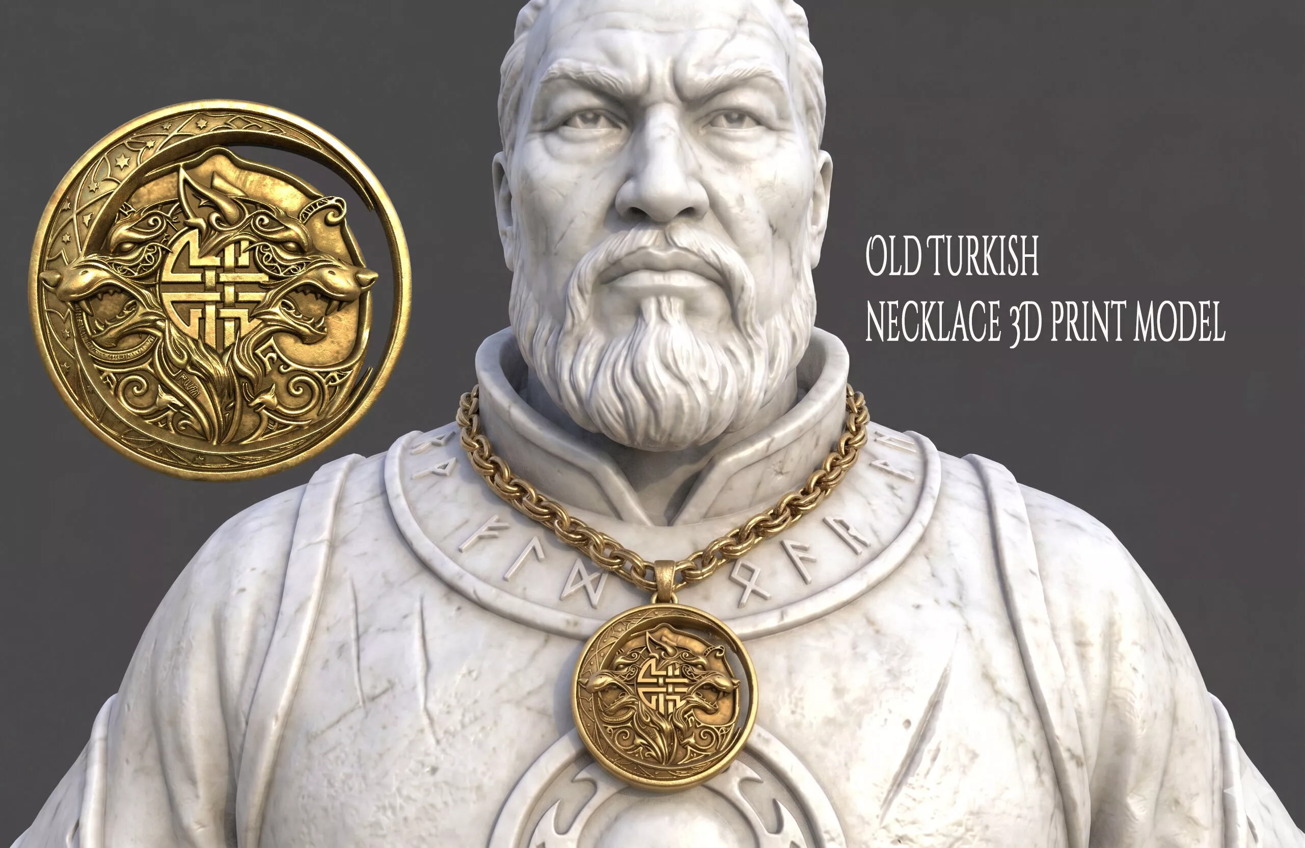 Old Turkish necklace 3D print model 3D print model