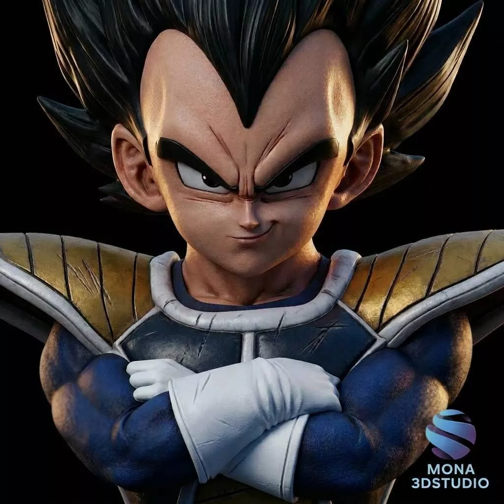 Prince Vegeta DIORAMA 3D Printable STL and BUST - Pre-supported 3D print model