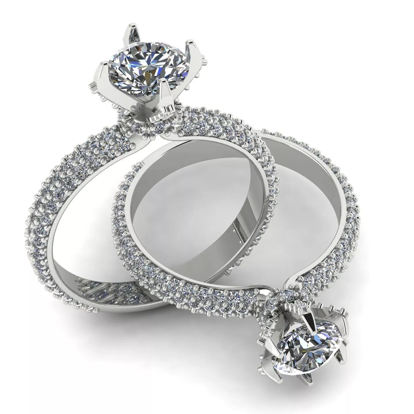 Luxury Engagement Ring 3D Model Elegant Bridal Jewelry 3D print model