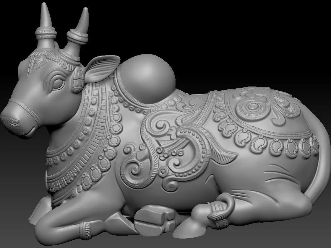 Nandi the Bull - High-Poly Digital Sculpture 3D print model