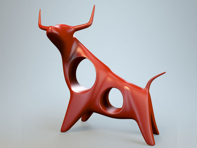 Angry bull figurine P 3D print model