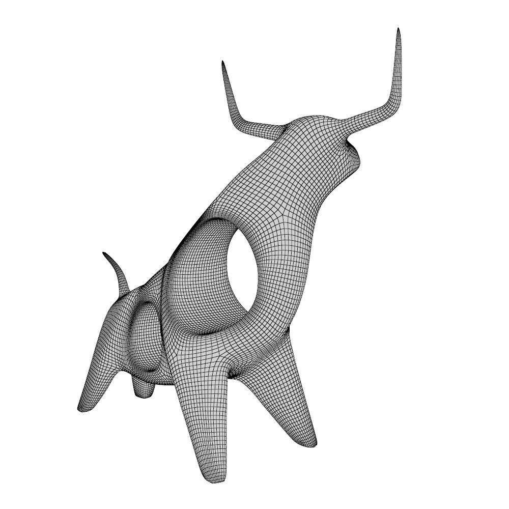 Angry bull figurine 3D model_10