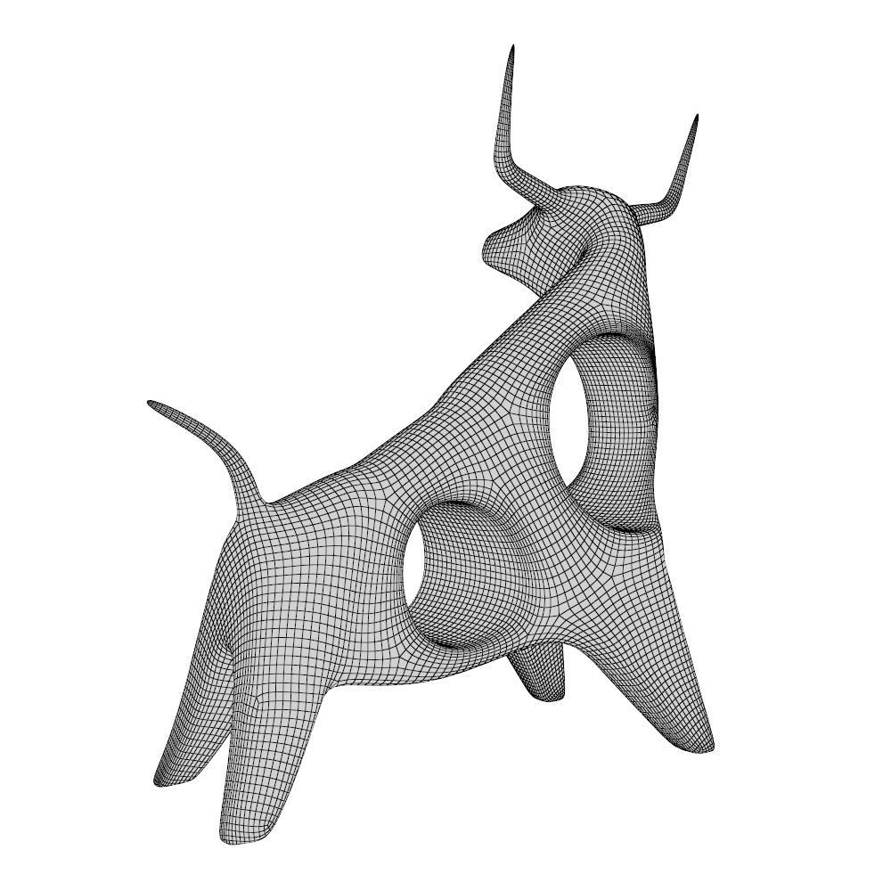 Angry bull figurine 3D model_9