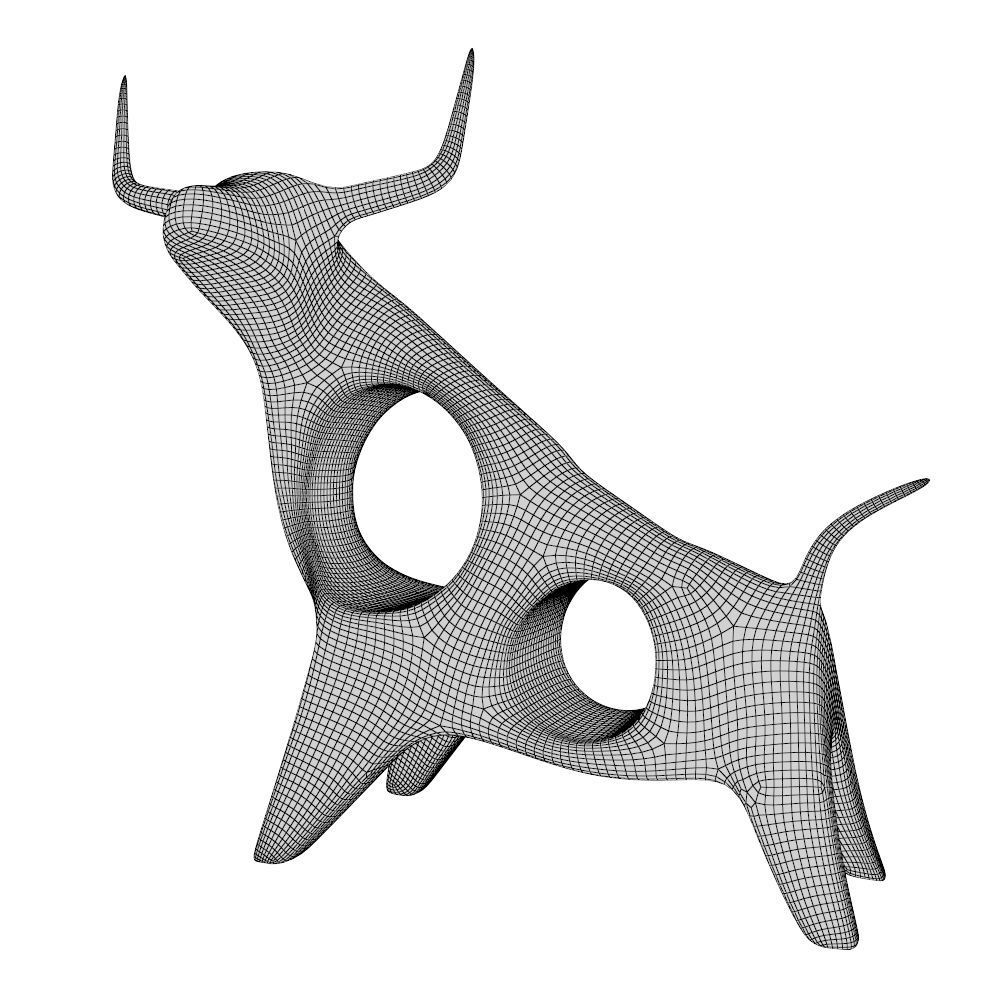 Angry bull figurine 3D model_7