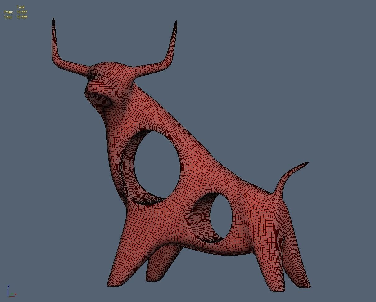 Angry bull figurine 3D model_6