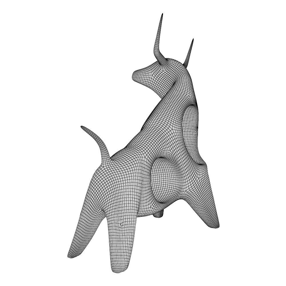 Angry bull figurine 3D model_11