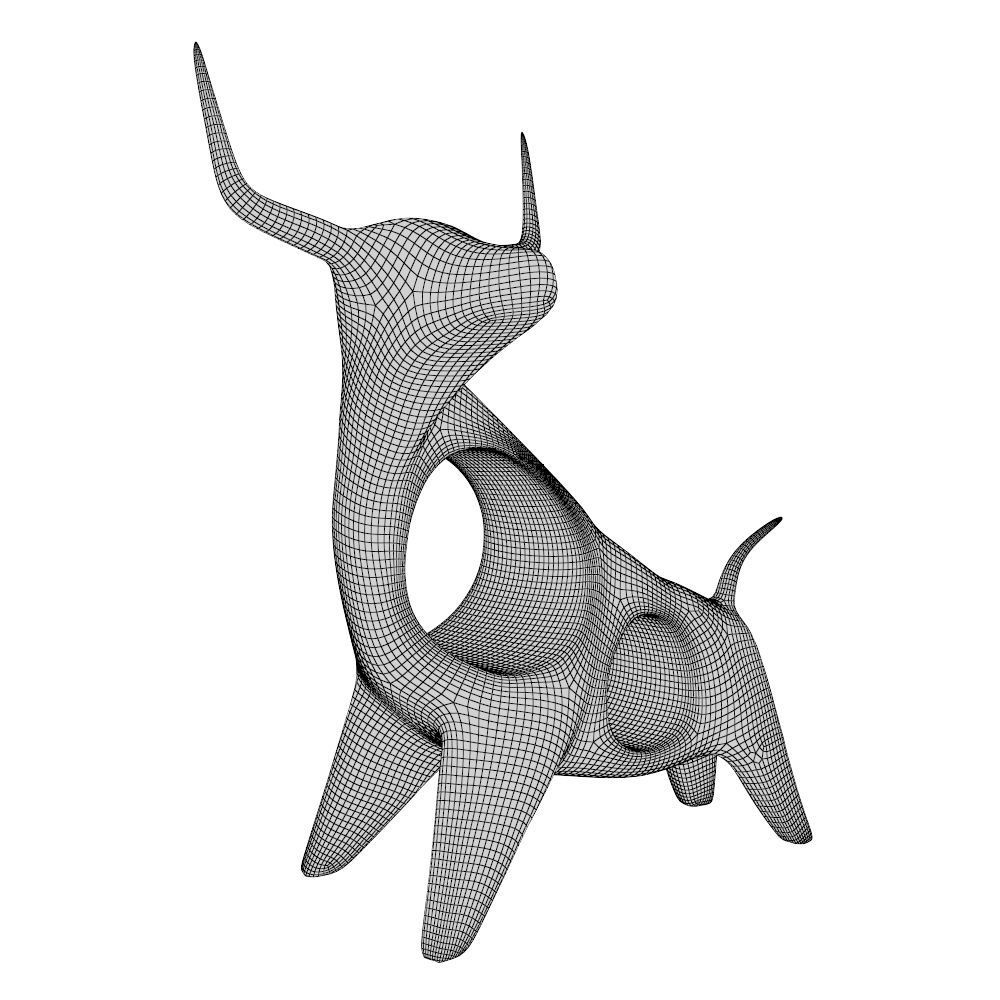 Angry bull figurine 3D model_8