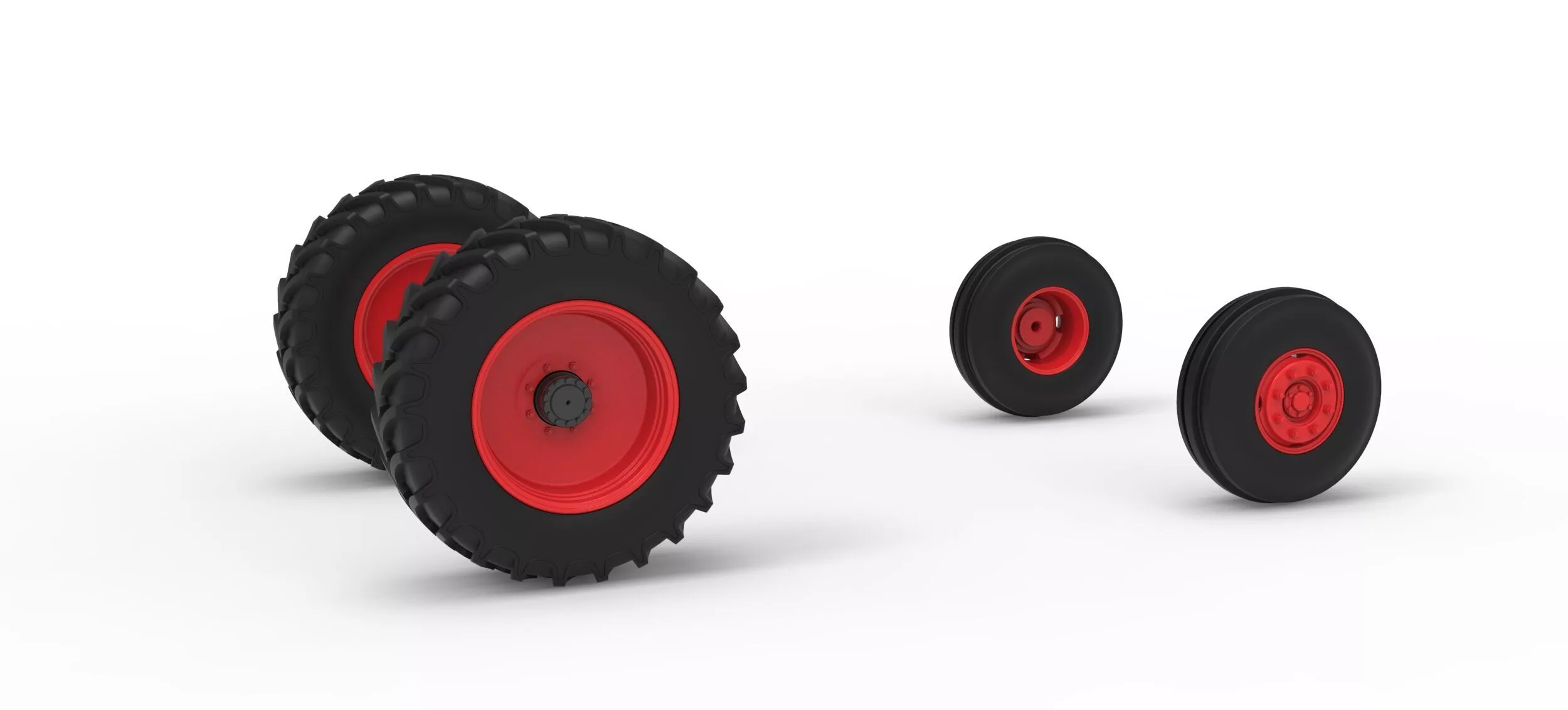 Wheel Set of Racing Combine Harvester Version 1 Scale 1 to 25 3D print model