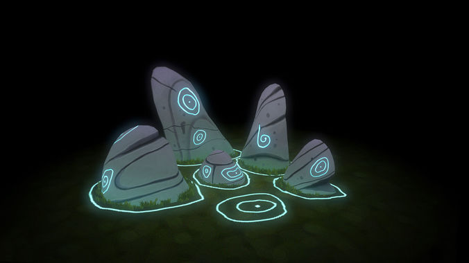 Magical Stone Low-poly 3D model