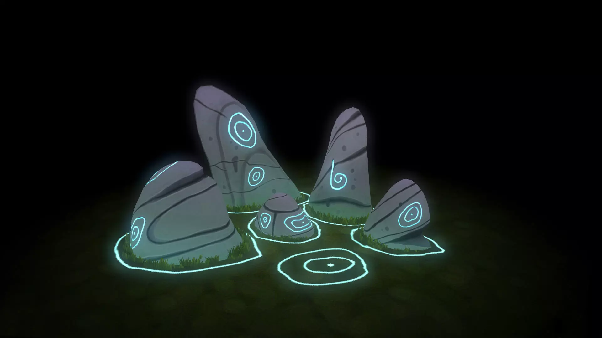 Magical Stone Low-poly 3D model_0