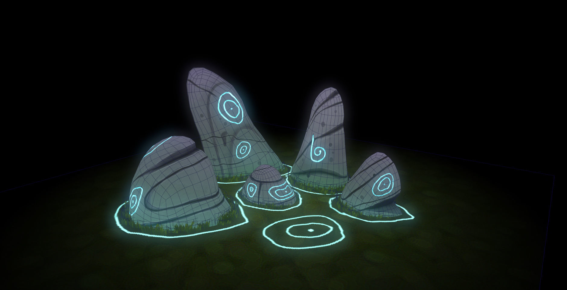 Magical Stone Low-poly 3D model_1