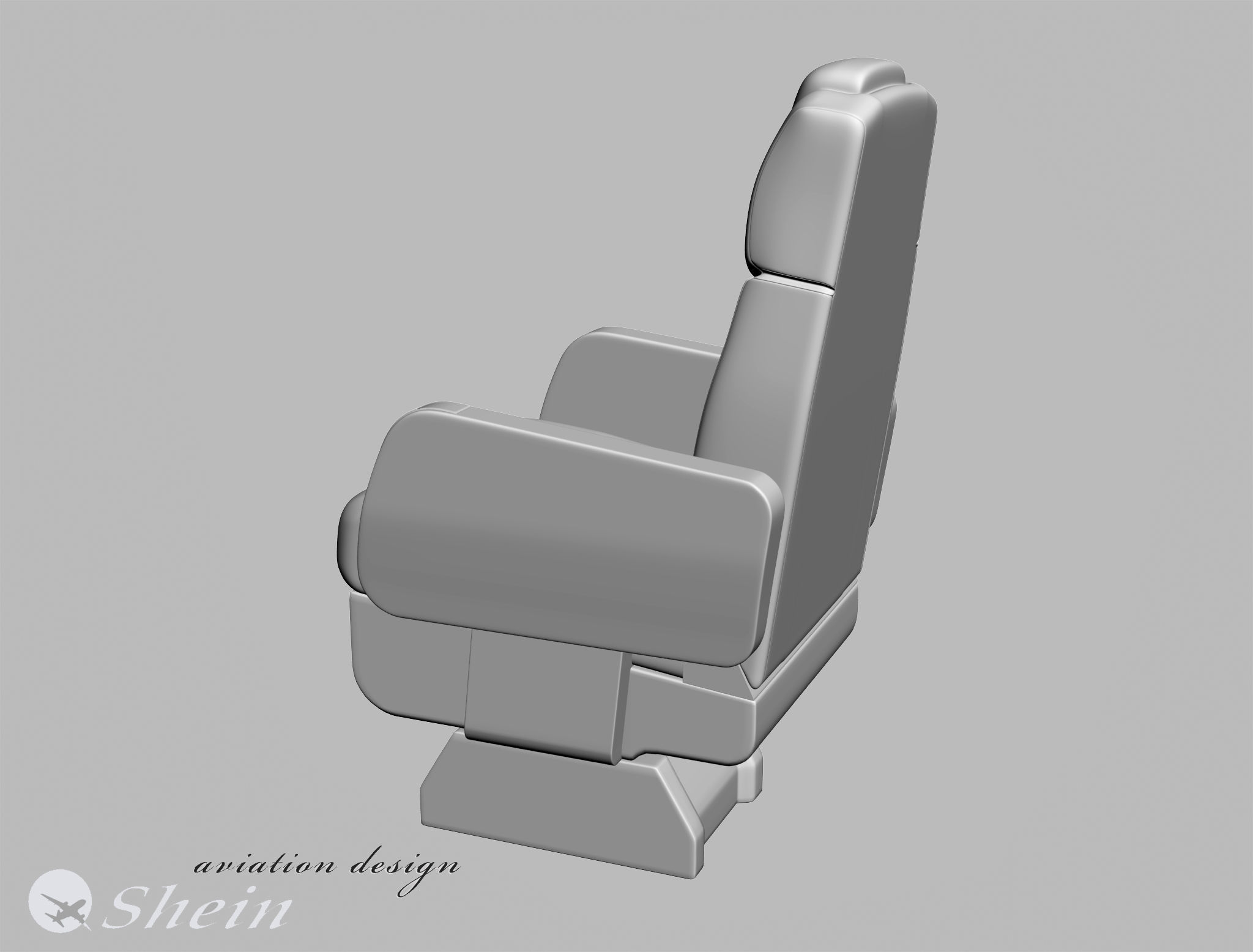 airplane business class seat 3D model_1