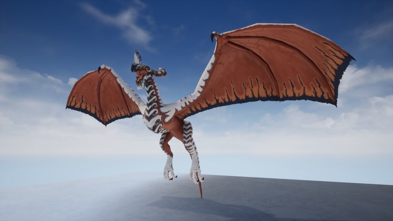 Wyvern 01 Low-poly 3D model_9