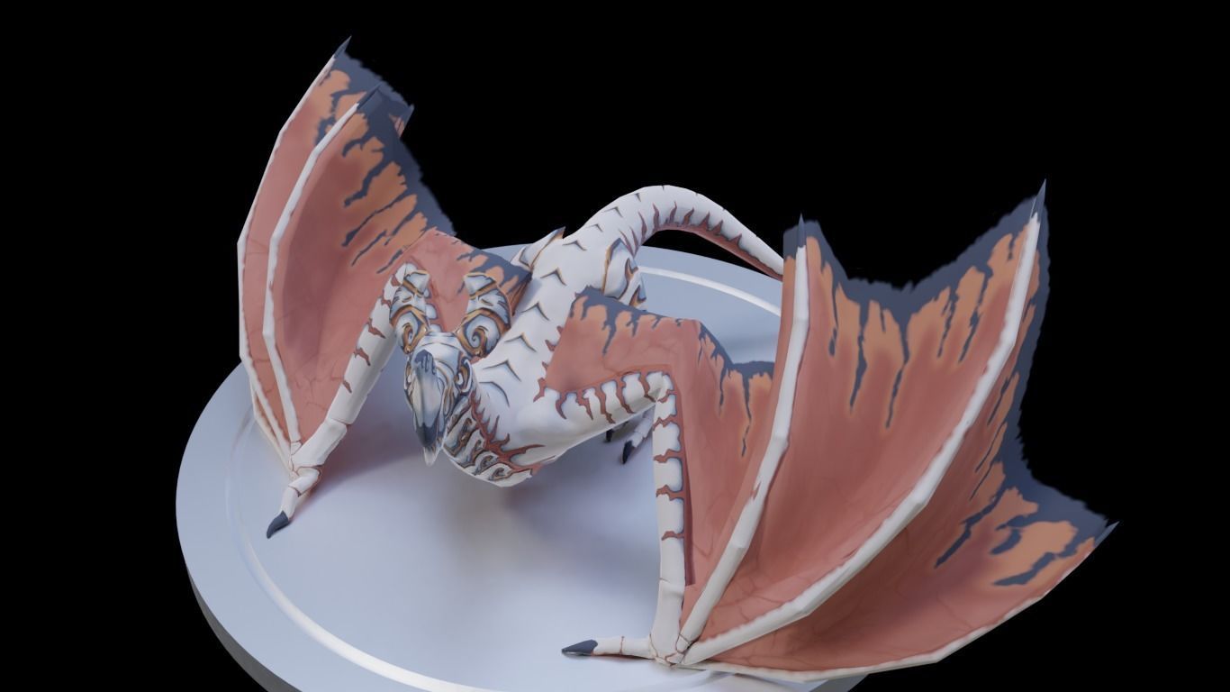 Wyvern 01 Low-poly 3D model_1