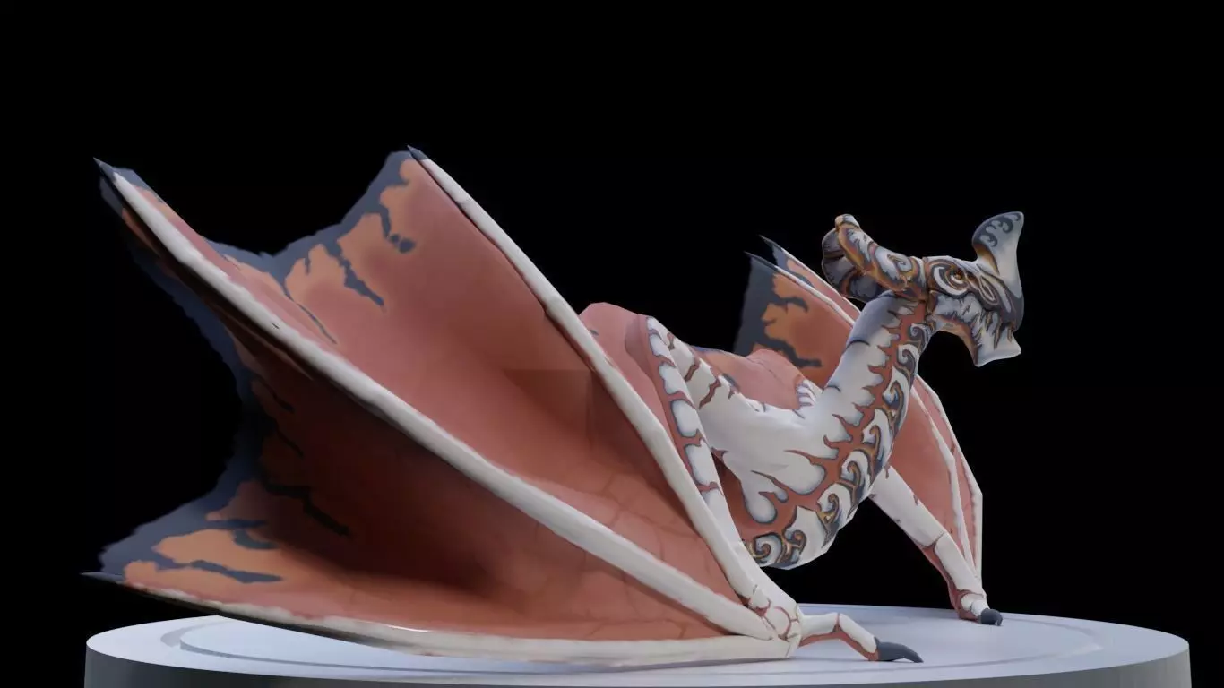 Wyvern 01 Low-poly 3D model_0