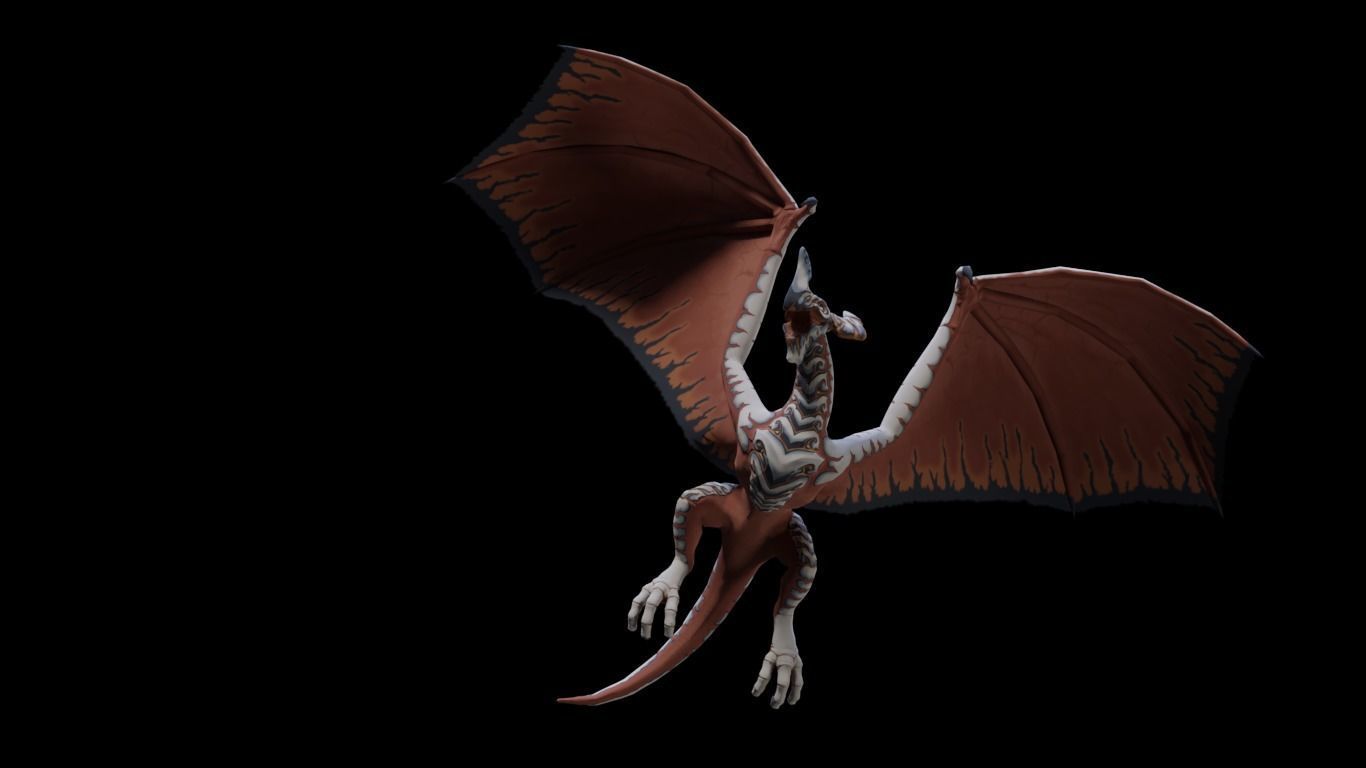 Wyvern 01 Low-poly 3D model_2