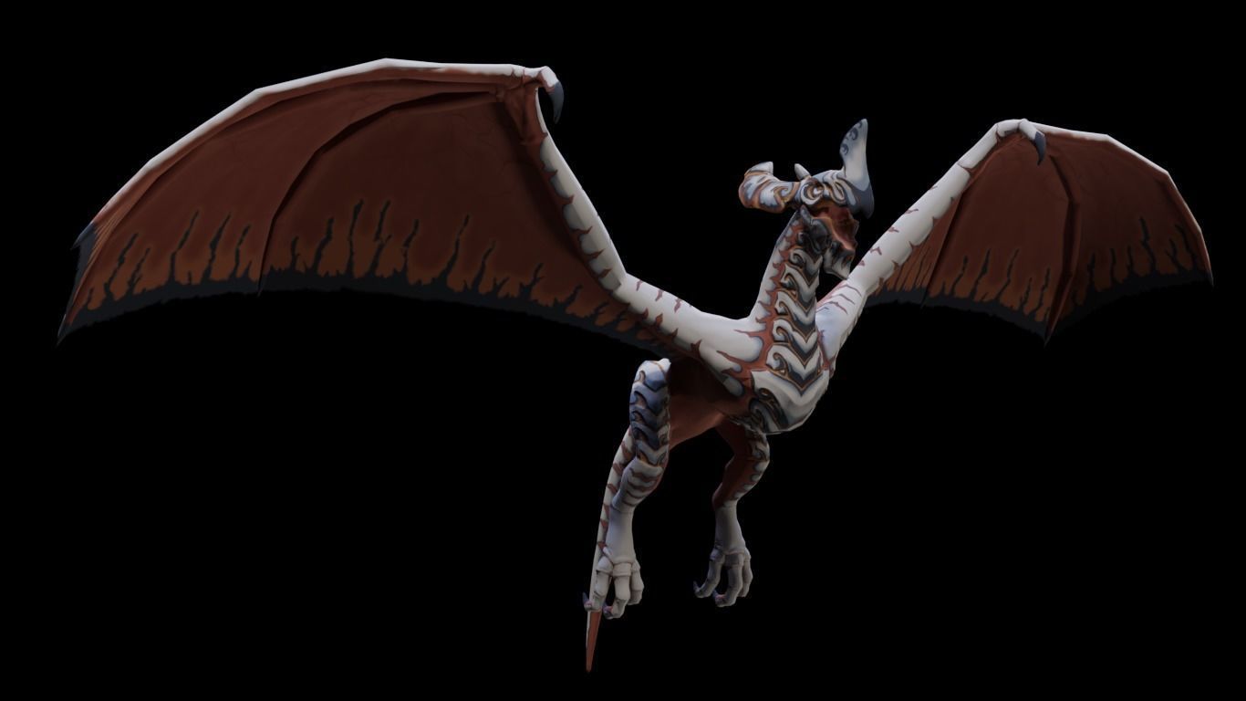 Wyvern 01 Low-poly 3D model_4