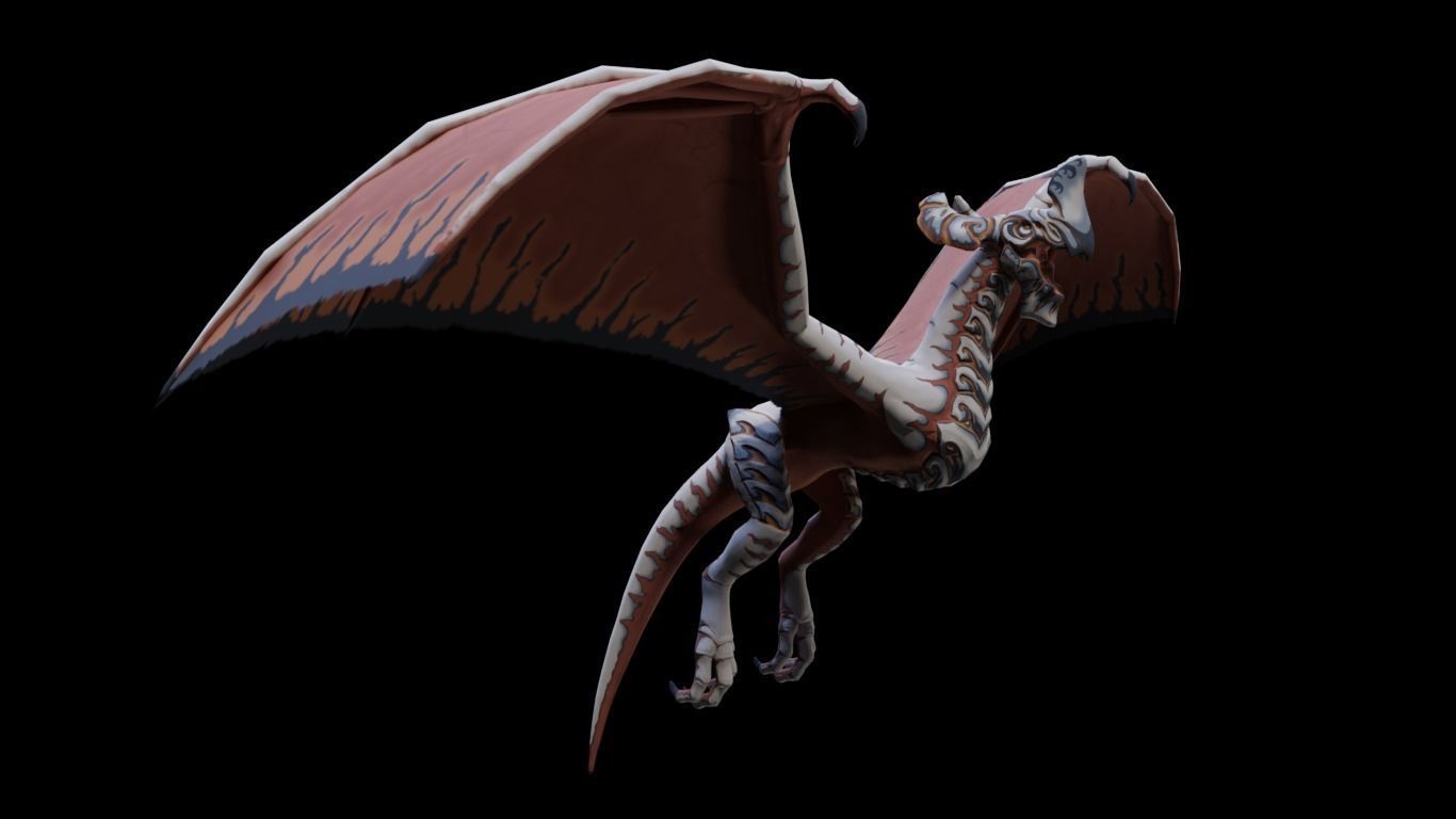 Wyvern 01 Low-poly 3D model_5