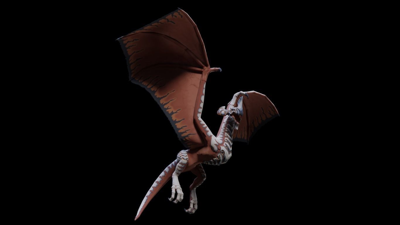 Wyvern 01 Low-poly 3D model_3