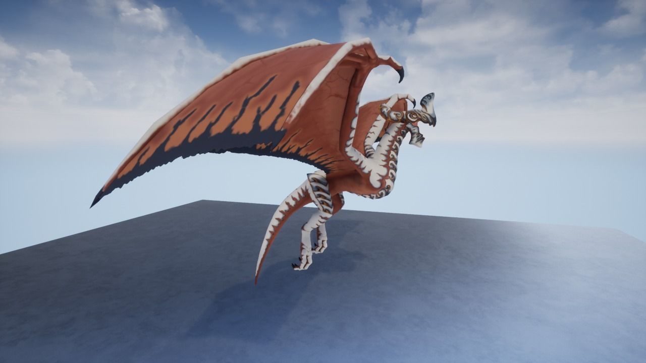 Wyvern 01 Low-poly 3D model_7