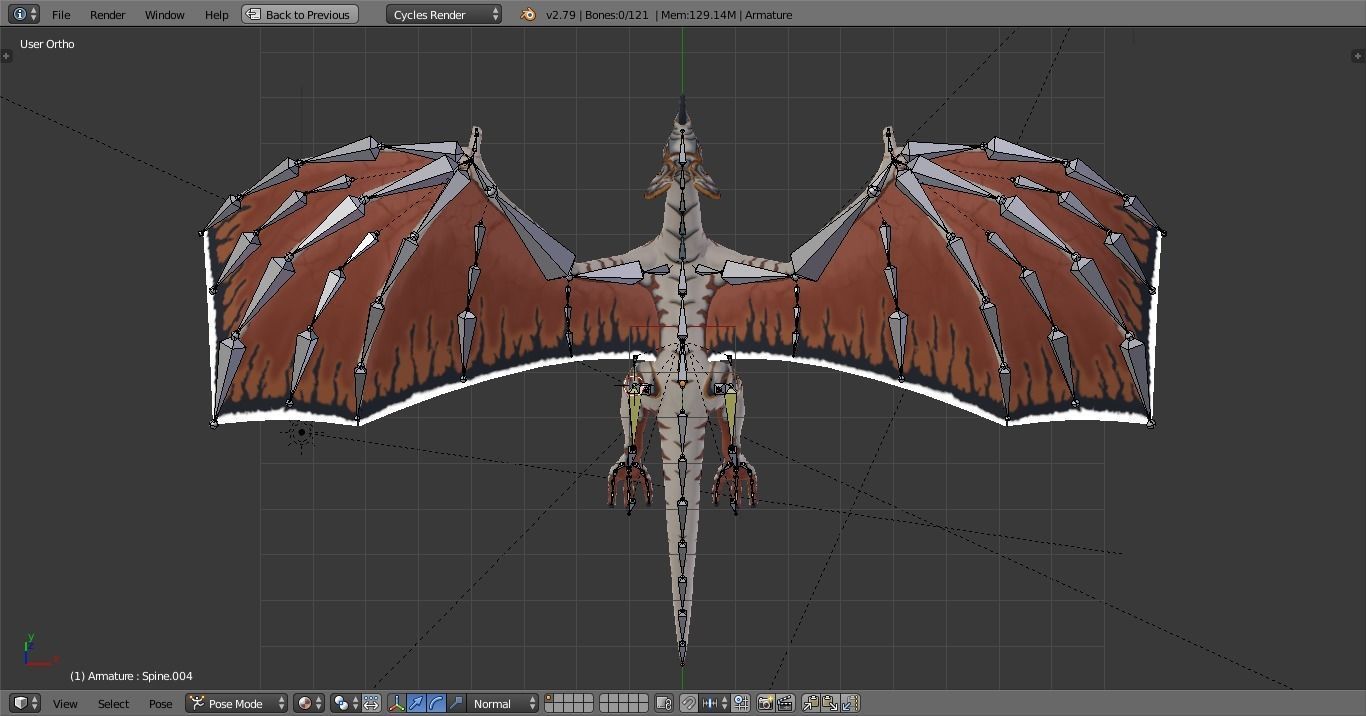 Wyvern 01 Low-poly 3D model_19