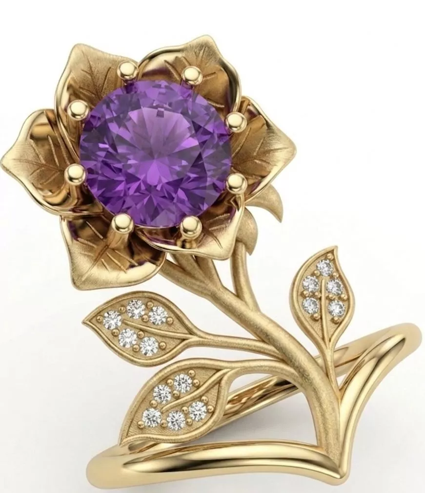 Flower Ring Jewelry 3D print model