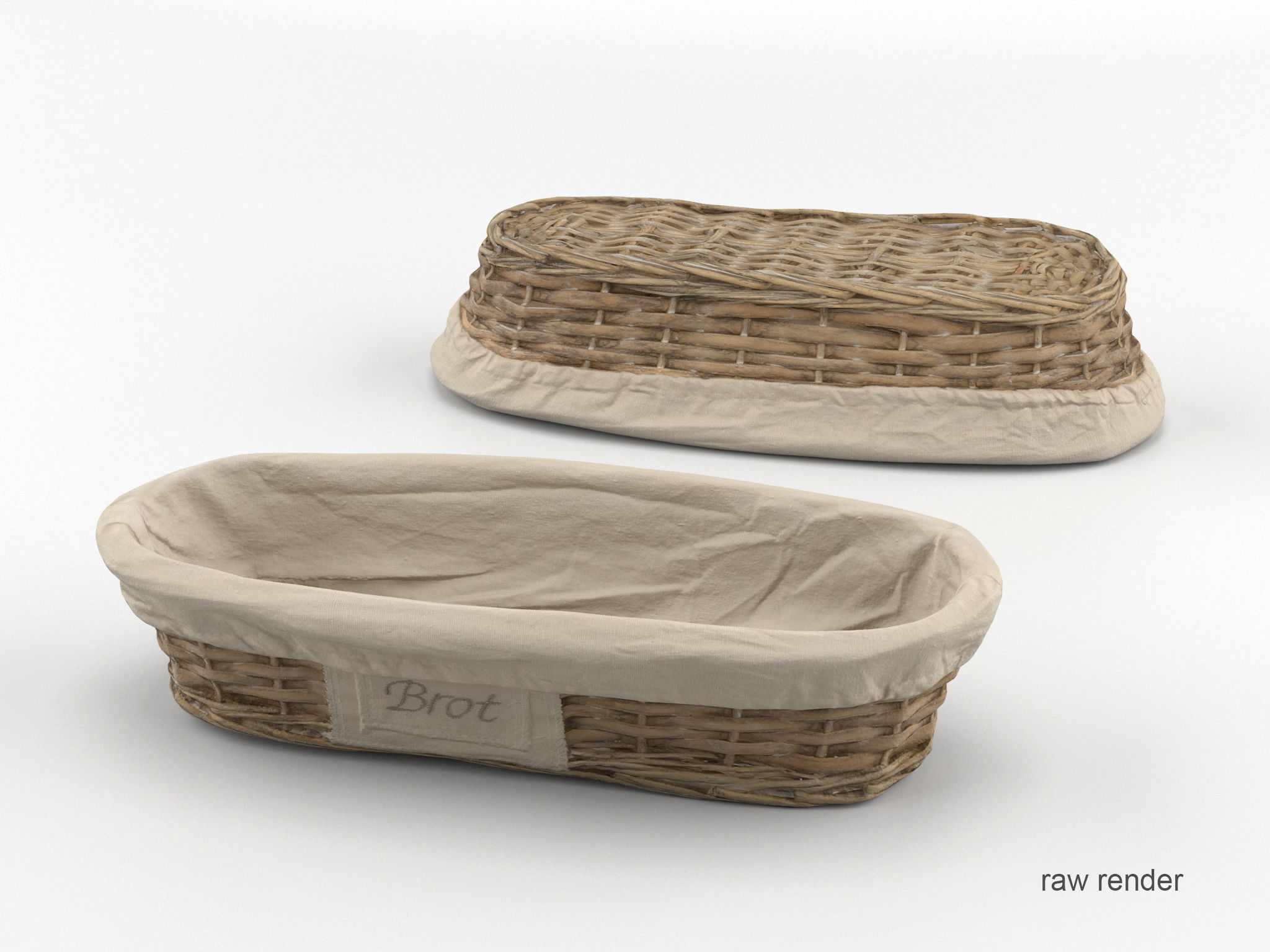 Bread Basket Set 3D model_1