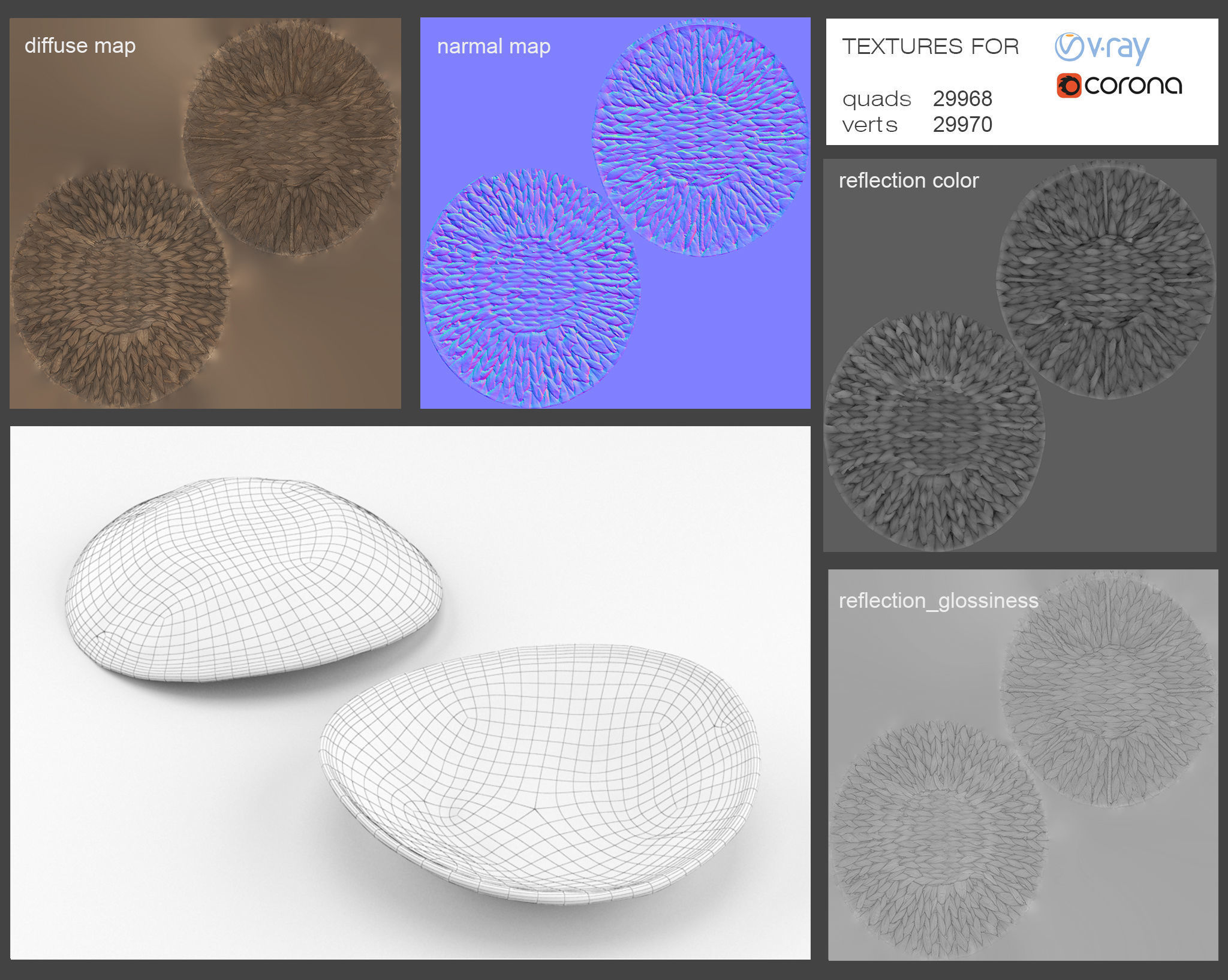 Bread Basket Set 3D model_6